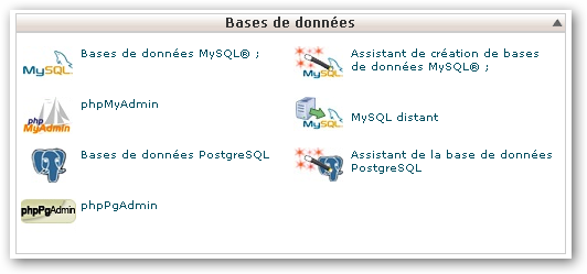 mysql panneau de configuration MySQL